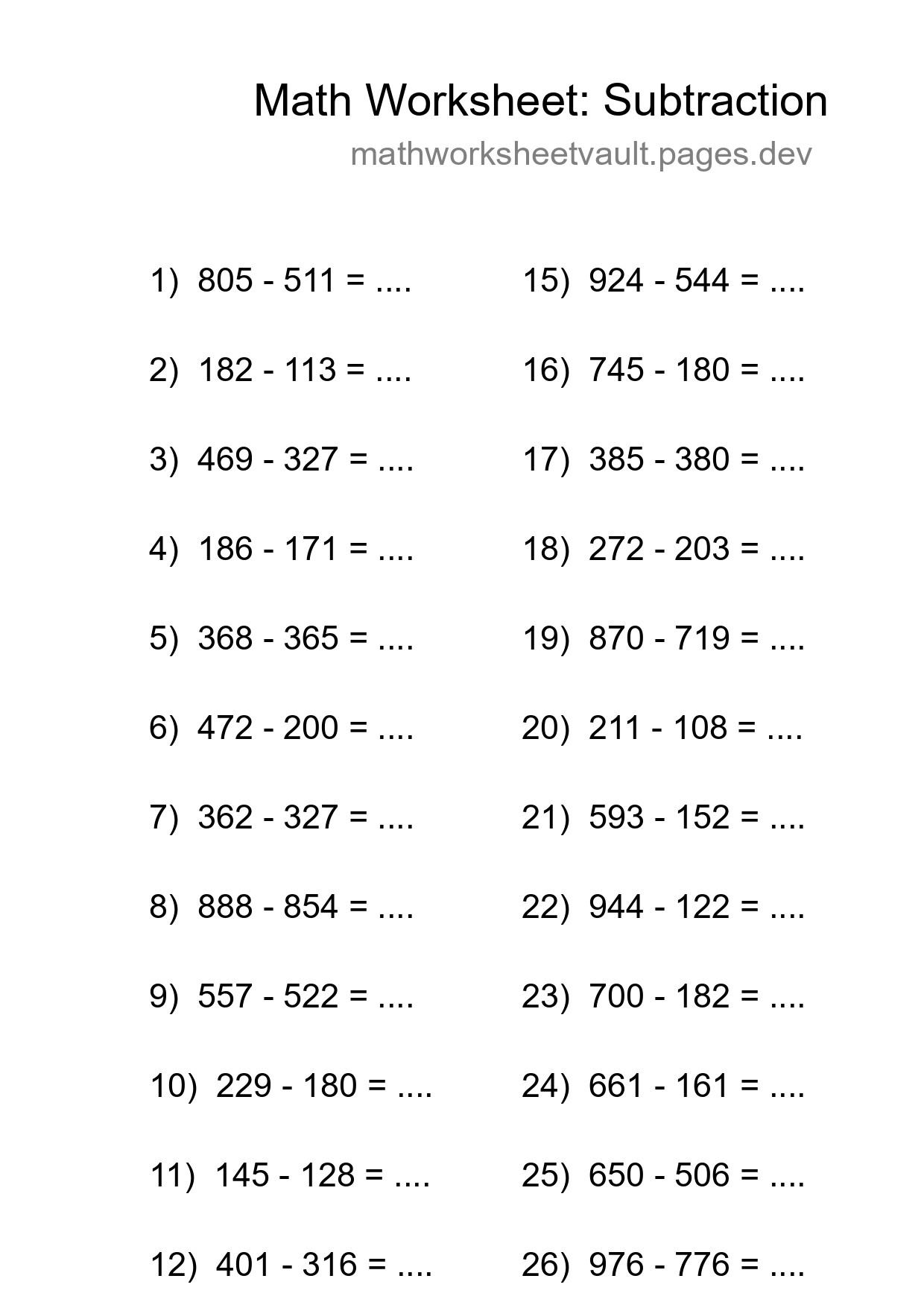 Free 27 Subtraction Math Worksheet For Grade 5 With Answers - Part 248