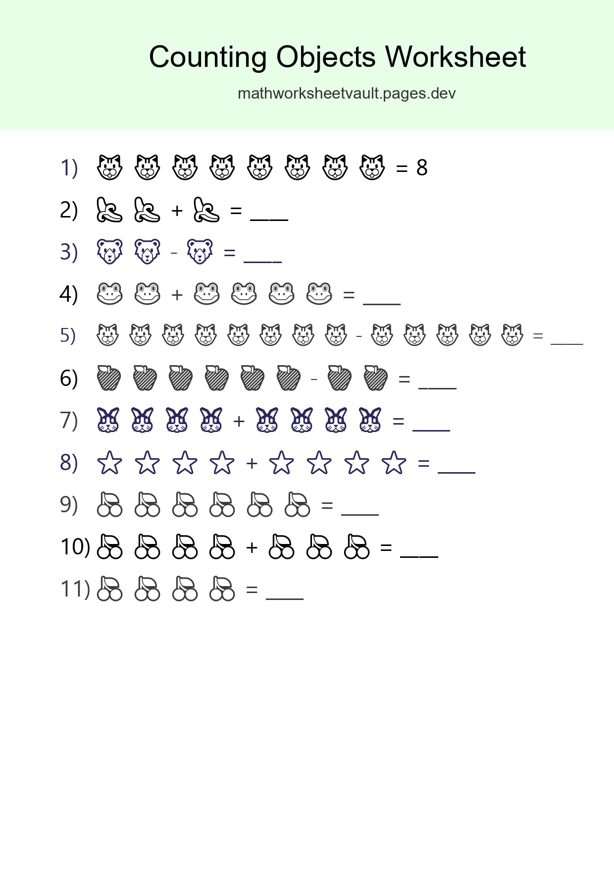 Free Counting Objects Worksheet For Kindergarten Printable - Part 93