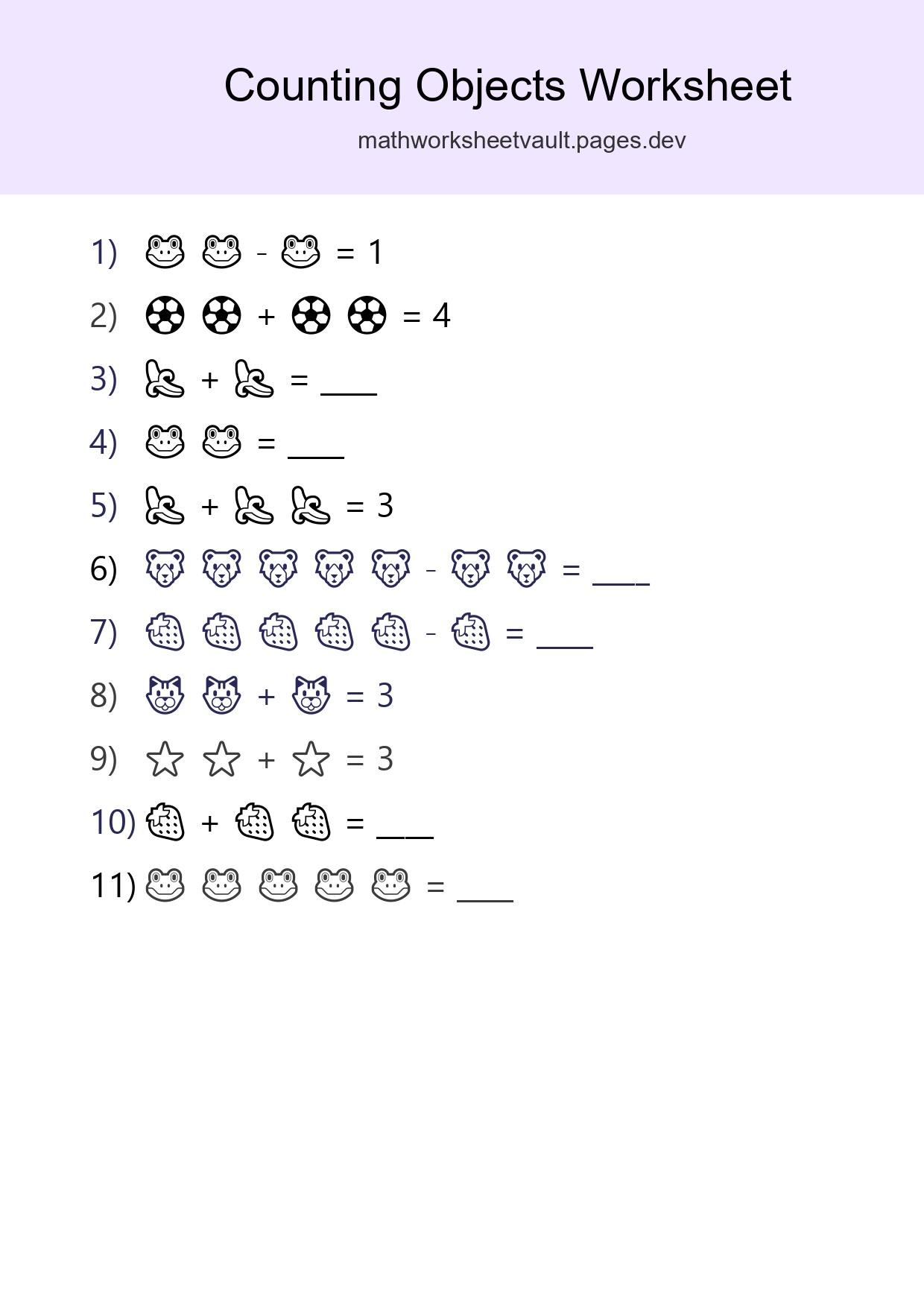 Free Counting Objects Worksheet For Pre-K - Part 53