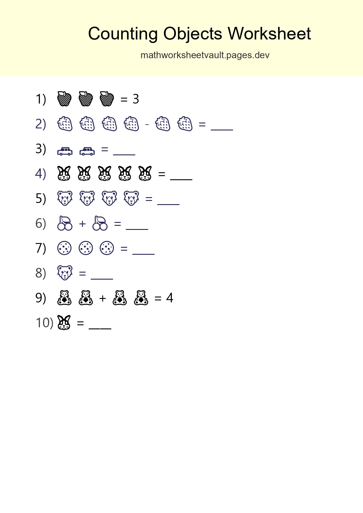 Learn Counting With Pictures Worksheet (Pre-K) - Part 23